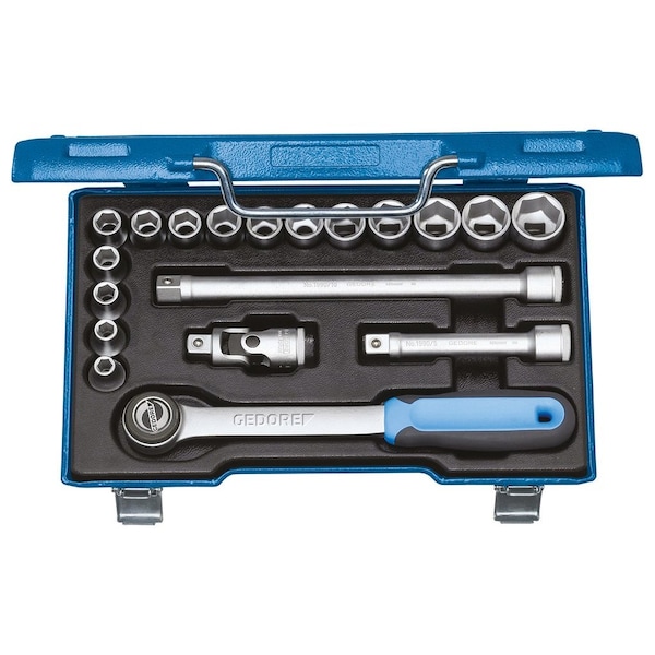1/2" Drive Socket Set, Metric, 19 pcs